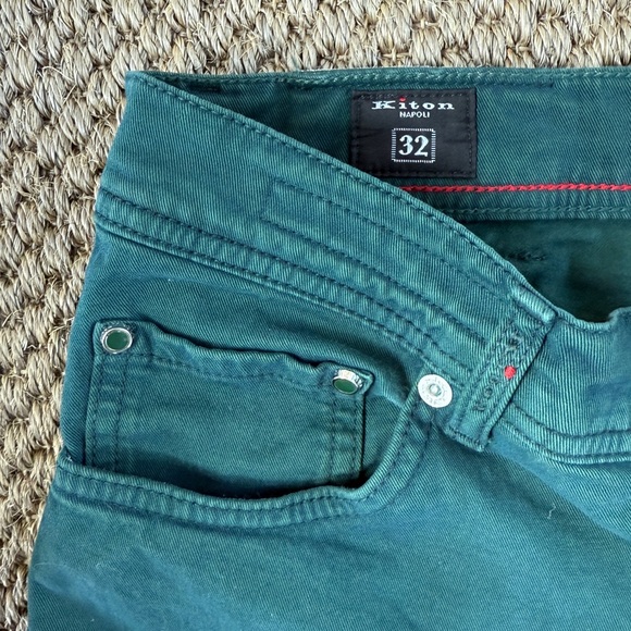 Kiton Teal Green Denim Jeans Men’s Size 32 Napoli, Italy - Picture 9 of 16